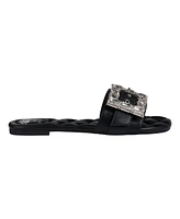 Gc Shoes Women's Bianca Rhinestone Buckle Flat Sandals