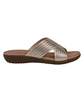 Gc Shoes Women's Sharlene Embellished Cross-Strap Flat Sandals