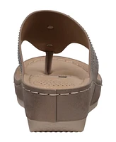 Gc Shoes Women's Cora Embellished Floral Wedge Sandals