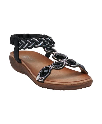 Gc Shoes Women's Victoria Jeweled Flat Sandals