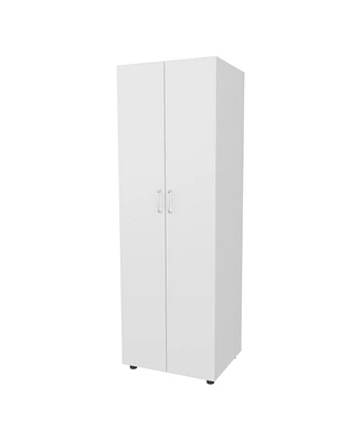 Pisinemo Armoire with 2 Doors and Hanging Rod, White