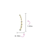 Bling Jewelry Cz Curved Crawlers Wire Cubic Zirconia Ear Cuff Cartilage Earring Gold Plated
