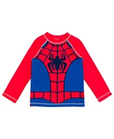 Spidey and His Amazing Friends Toddler Boys Marvel Avengers Spider-Man Rash Guard Swim Trunks