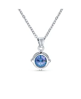Bling Jewelry 2CTW Black Mystic Rainbow Cz Solitaire Pendant Necklace in Sterling Silver