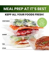 InstaSeal Food Vacuum Sealer Bags with Bfa Free Universal Air Vac Sealing Bags 2-Rolls & Pre-Cut Bags