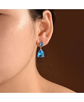 Bling Jewelry Simple Cubic Zirconia Teardrop Pear Shaped Solitaire Cz Dangle Earrings .925 Sterling Silver