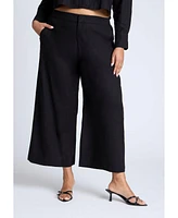 Eloquii Plus Elements Linen Wide Leg Crop Pant