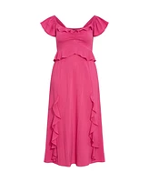 City Chic Plus Fee Frill Maxi Dress