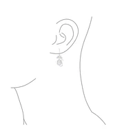 Bling Jewelry Cute Sweet Animal Pet Sitting Kitten Kitty Kat White Created Opal Curious Cat Dangle Earrings .925 Sterling Silver