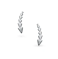 Bling Jewelry Minimalist Geometric Arrow Ear Cuff Cartilage Climbers in Sterling Silver