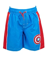 Avengers Toddler Boys Marvel Spider-Man Captain America Hulk Iron Man Pullover Rash Guard & Swim Trunks Outfit Set to