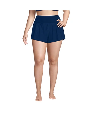 Lands' End Plus 3" Pinchless Flutter Swim Short with Panty