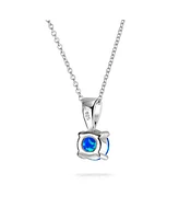 Bling Jewelry Classic 1CT Round iridescent Orange White Blue Solitaire Created Opal Pendant Necklace Rose Gold Plated .925 Sterling Silver