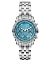 Michael Kors Women's Ritz Chronograph Silver-Tone Stainless Steel Watch, 35mm