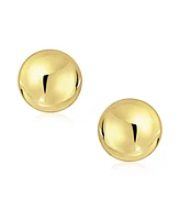 Bling Jewelry Classic Minimalist Tiny Simple Round Ball Yellow 14K Real Gold Ball Stud Earrings Screw Back