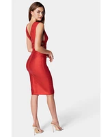 Bebe Women's Plunge Metallic Dress