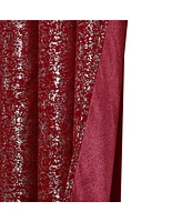 Kate Aurora 2 Piece Grommet Top Moroccan Sparkly Burgundy Light Reducing Window Curtain Panels