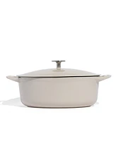 Made Enameled Cast Iron 7.5-Quarts Oval Dutch Oven with Lid