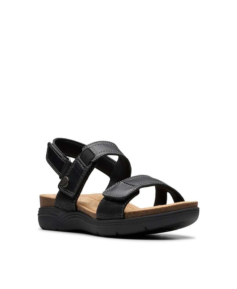 Clarks Collection Women's April Clover Riptape Flat Sandals