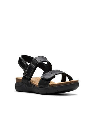 Clarks Collection Women's April Clover Riptape Flat Sandals