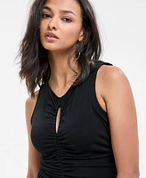 Boss Orange Women's Sleeveless Ruched Keyhole Dress