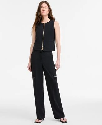 Bar Iii Womens Zip Front Vest Cargo Pants Exclusively At Macys