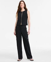 Bar Iii Womens Zip Front Vest Cargo Pants Exclusively At Macys