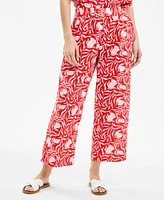 Style & Co Women's Printed Cotton Gauze Cropped Pull-On Pants, Exclusively at Macy's