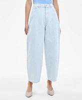 Hugo Women's Floral High-Rise Tapered Ankle Jeans