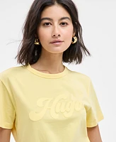 Hugo Women's Cotton Short-Sleeve Crewneck Logo Tee