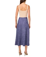 Vince Camuto Women's Linen-Blend Chambray Midi Skirt