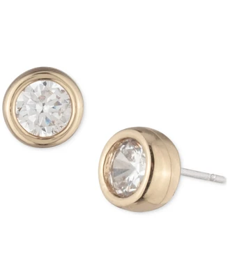 Lauren Ralph Lauren Gold-Tone Cubic Zirconia Round Stud Earrings