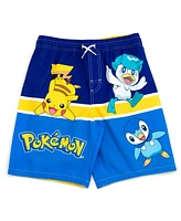 Pokemon Boys Pikachu Compression Upf 50+ Swim Trunks Bathing Suit