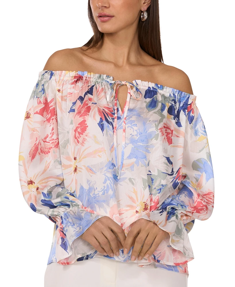 Vince Camuto Women's Floral-Print Off-The-Shoulder Top