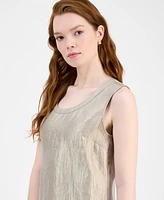 Kasper Women's Shimmer Twill Scoop-Neck Sleeveless Top, Regular & Petite Sizes