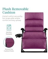 Best Choice Products Oversized Zero Gravity Chair, Folding Recliner w/ Removable Cushion