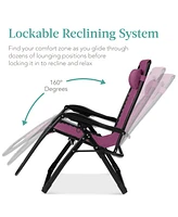 Best Choice Products Oversized Zero Gravity Chair, Folding Recliner w/ Removable Cushion