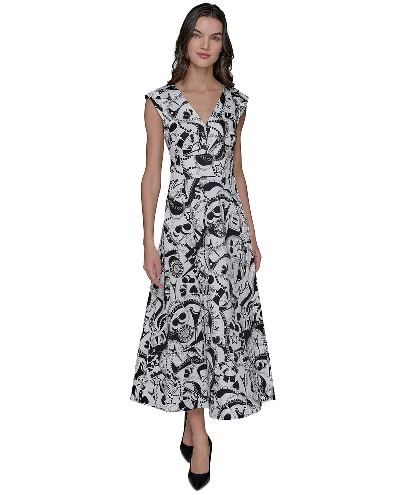 Karl Lagerfeld Paris Women's Printed Maxi Dress