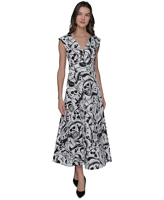 Karl Lagerfeld Paris Women's Printed Maxi Dress