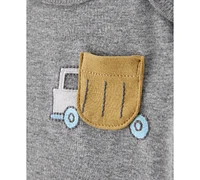 Carter's Baby Boys Short-Sleeve Construction Bodysuits, 5 Pack