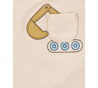 Carter's Baby Boys Short-Sleeve Construction Bodysuits, 5 Pack