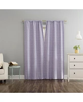Generation Sylo Contrast Slub Magnetic Closure 100% Blackout Rod Pocket Curtain Panel