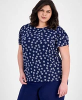 Ak Anne Klein Plus Size Tulip Sleeve Top Pull On Pants