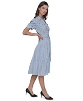 Karl Lagerfeld Paris Women's Striped Shirtdress