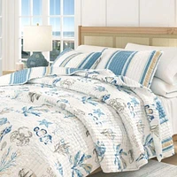 Linery Co. Reversible Stripe Coastal Quilt Set With Shams