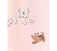 Carter's Baby Girls Cotton Dog-Print Sleep & Play Pajamas