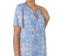 Ellen Tracy Women's Printed Flutter-Sleeve Sleep Tunic