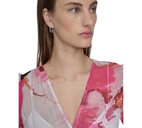Calvin Klein Women's Floral Chiffon High-Low Dress
