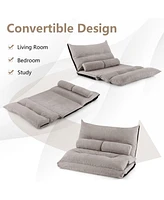 Adjustable Floor Sofa Bed with 2 Lumbar Pillows
