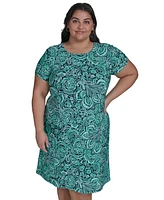 Tommy Hilfiger Plus Tidal Flower Short-Sleeve Dress